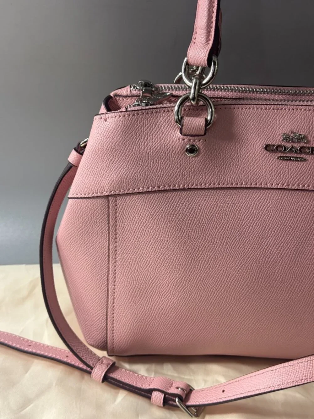 NWOT Authentic Coach F25395 Crossgrain Mini Brooke Carryall- Blush Pink